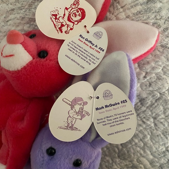 🐰⚾️ RARE RETIRED SALVINO’S BAMM BUNNIES ENTIRE SET OF 6 BASEBALL BUNNIES! MWMT! - Picture 13 of 15